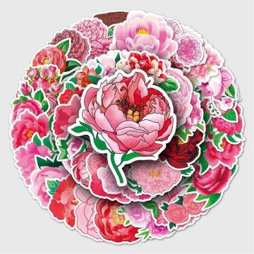 Peony Flower Waterproof Stickers for Motorcycle Guitar