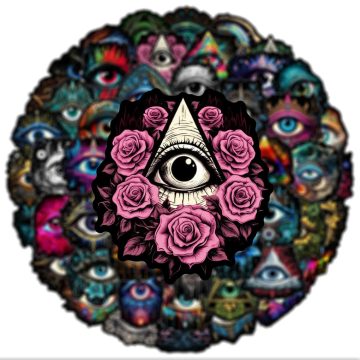 Black Evil Eye Stickers - Decals for Phone Laptop Luggage Skateboard