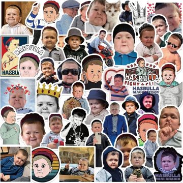 Hasbulla Meme Cartoon Stickers - PVC Waterproof Decals for Motorcycle Suitcase