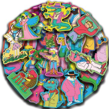 Cartoon Colorful Animal Stickers for Luggage, Skateboard, Laptop, Guitar, Aesthetic Graffiti Decals