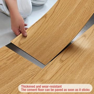 Wood Grain Floor Stickers Waterproof PVC Vinyl for Living Room Flooring