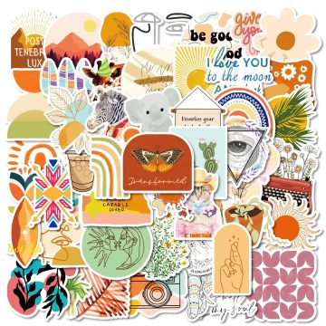 Cartoon Sun Boya Graffiti Stickers for Helmet, Wall, DIY Decoration
