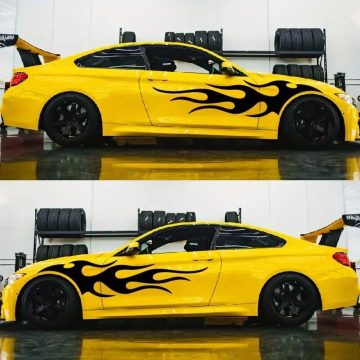 Car Flame Body Stickers Waterproof Auto Door Decals
