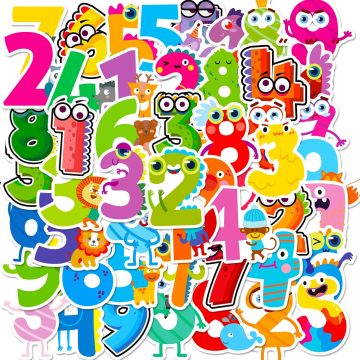 Arabic Numerals Graffiti Stickers for Wall and DIY Decor
