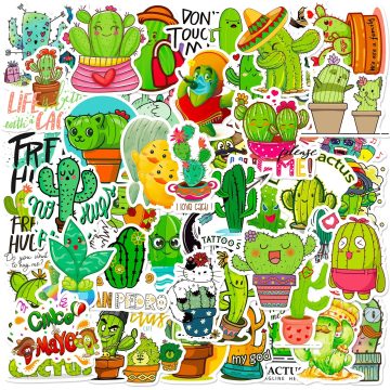 Cactus Graffiti Stickers for Wall and DIY Decoration