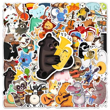 Animal Concert Stickers Cartoon Waterproof Decals for Skateboards and DIY Projects