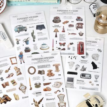 Retro Aesthetic Stickers for Planner, Scrapbook, and Collage DIY