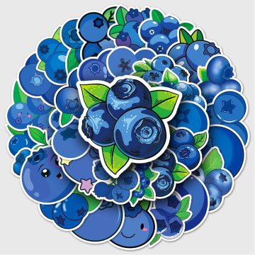 Blueberry Cartoon Waterproof Stickers for Skateboard, Snowboard