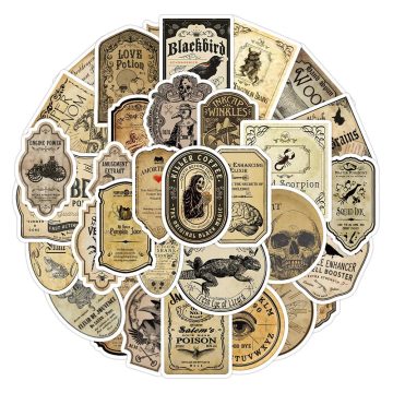 Halloween Potion Label Stickers - Gothic Waterproof