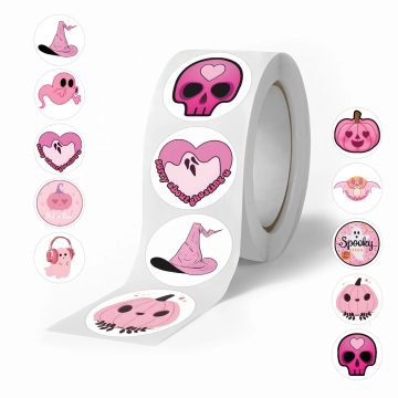 Pink Halloween Cartoon Sealing Stickers for DIY Decoration