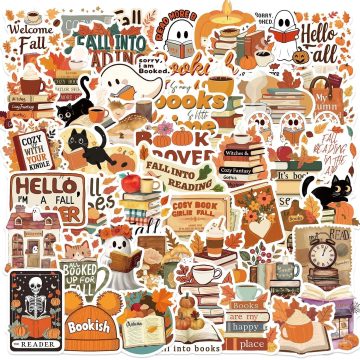 Fall Bookish Reading Stickers - Aesthetic Decals for Kindle Ipad Diary
