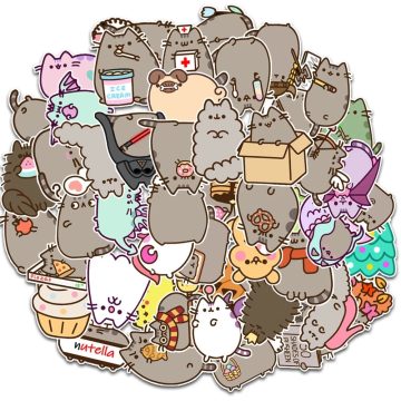 Kawaii Chunky Cat Decals - Kids Toy PVC Stickers for Diary, Skateboard, Car