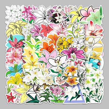 Creative Lily Graffiti Stickers for Helmet, Wall, DIY Decoration