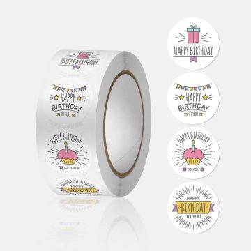 Kraft Paper Birthday Gift Stickers Cake Box and Packaging Labels
