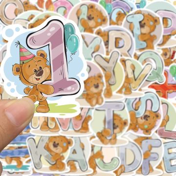 Cute Bear Letter Cartoon Stickers