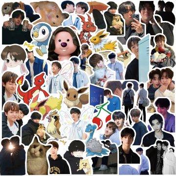 Cute Boy Cartoon Stickers for Guitar, Computer, Phone, Water Glass