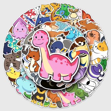 Animal Pen Cartoon Stickers Waterproof Vinyl Decals for Snowboard and Skateboard