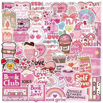 Pink Love PVC Sticker - Aesthetic Children's Scrapbooking School Stationery