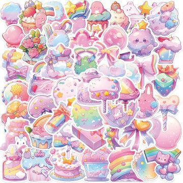 Colorful Dessert Candy Stickers for Laptop Bottle Luggage