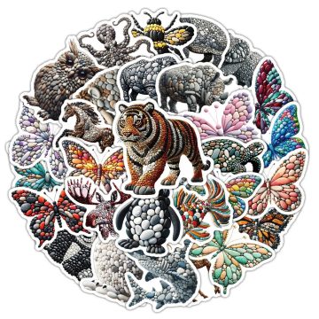 Stone Art Animal Stickers - Creative Graffiti Decals