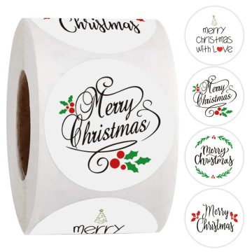 Merry Christmas Label Stickers for Gift Wrapping and Baking