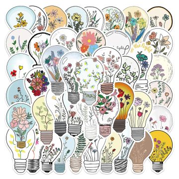 Aesthetic Art Flower Stickers - Decals for Laptop, Guitar & Scrapbook
