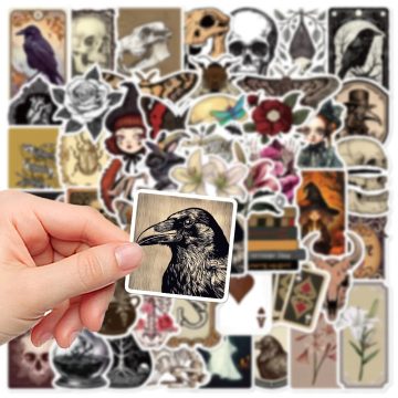 Gothic Dark Romance Witch Skull Stickers for Diary Scrapbook Suitcase