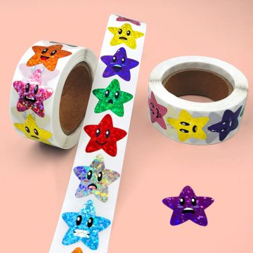 Colorful Star Reward Stickers for Teachers and Classroom Use