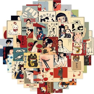 Japanese Traditional Culture Kawaii Stickers for Notebook Laptop
