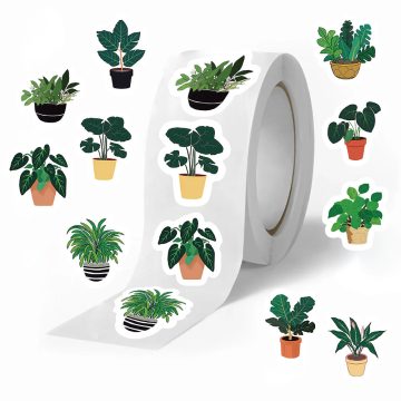 Cartoon Green Plant Stickers for Laptop Car Hand Curtain Decoration