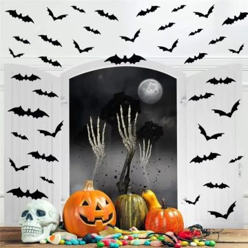 Scary Halloween Bat Stickers PVC Decor for Bar, Laptop, and Room