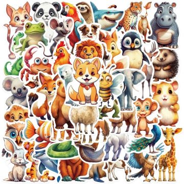Cute Colorful Animal PVC Sticker Pack - Aesthetic DIY Decoration Scrapbooking Korean Stationery