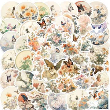 Cute Butterfly Flower Aesthetic Stickers for Guitar Notebook