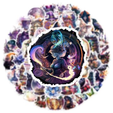 Gothic Magic Witch Waterproof Stickers for Halloween Car Laptop