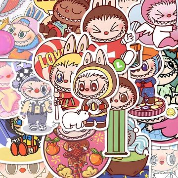 Labubu Waterproof Stickers – Funny & Cute Vinyl Decals for DIY Decoration